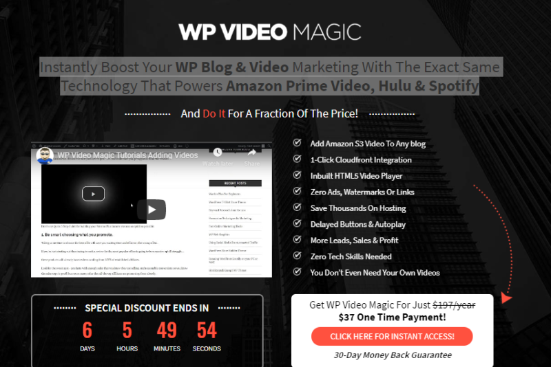 WP Video Magic Plugin & OTO by IM Wealth Builder