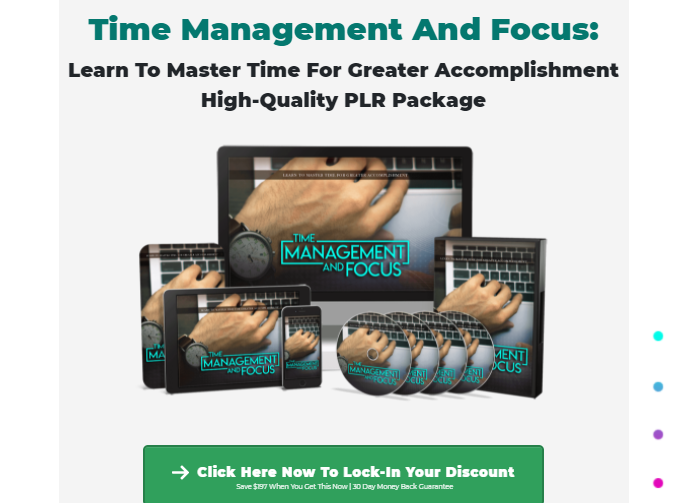 Time Management And Focus PLR & UPSELL by Sajan Elanthoor