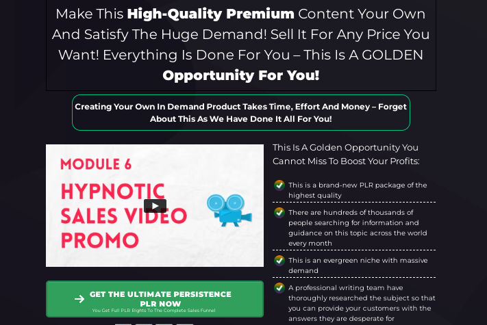 The Art of Persistence PLR Review + OTO by Sajan Elanthoor – Best High-Quality PLR Package Reveal Achieving Success Through Persistence and learn how to be more persistent and not giving up 2 The Art of Persistence PLR Review + OTO by Sajan Elanthoor