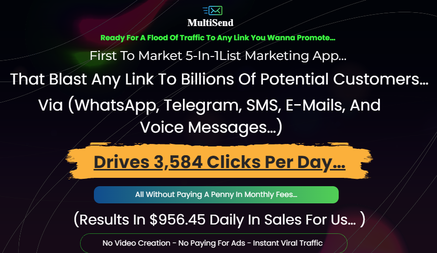 MultiSend AI Review and OTO: The Ultimate 5-in-1 A.I App for Next Level Email marketing, SMS, Voice message, WhatsApp, and Telegram Blast 2 MultiSend AI Review and OTO Upgrade