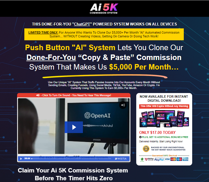 The AI 5K Commission System Review and OTO