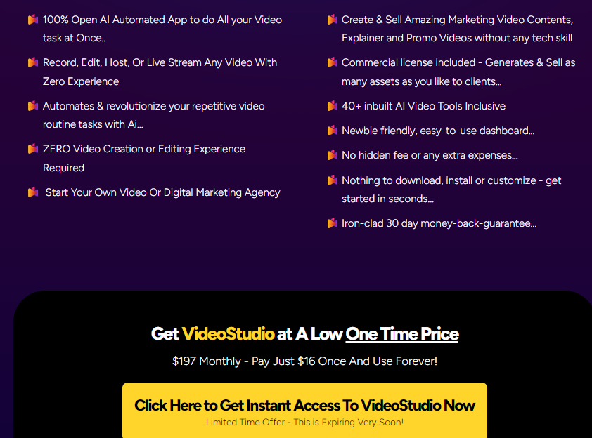 VIDEOSTUDIO App Review & OTO Technology 5-In-1 Video Tools That Lets You Live Stream Videos, Record Videos, Edit Videos, Host Videos, Create Thumbnails With 10M Stock Library 2 VideoStudio App Review & OTO Technology